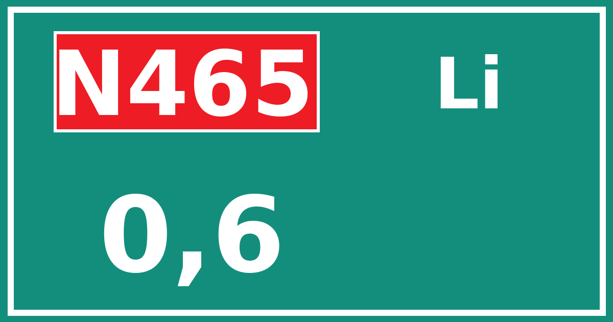 Hectometerbord N465 0,6 zijde Li