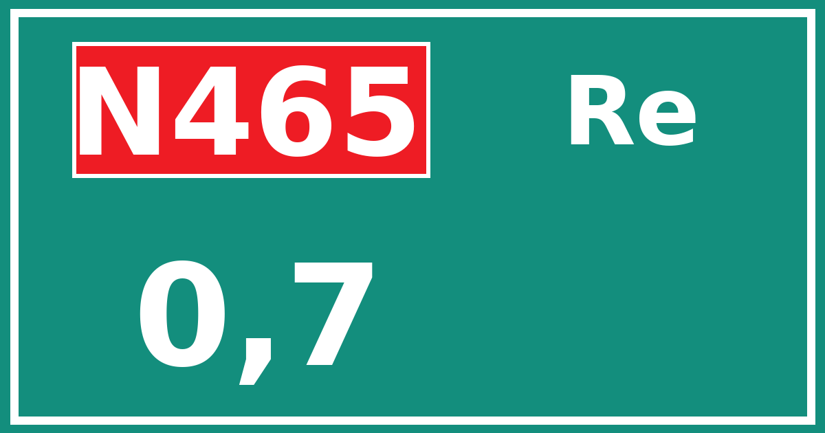 Hectometerbord N465 0,7 zijde Re