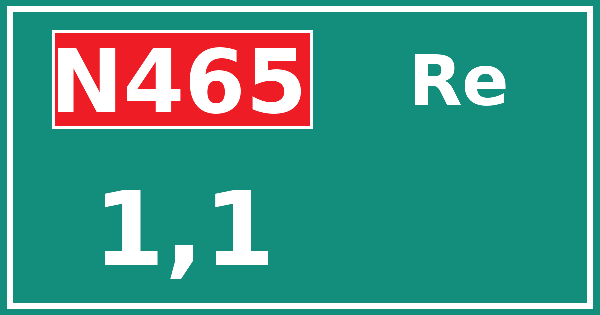 Hectometerbord N465 1,1 zijde Re