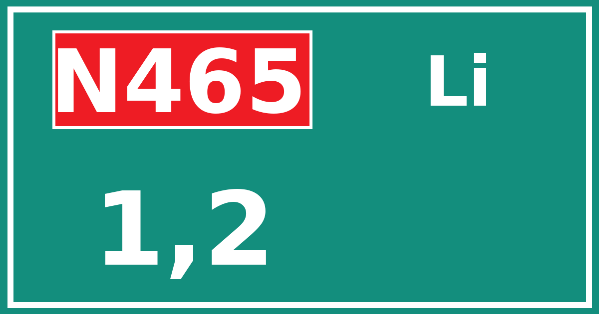Hectometerbord N465 1,2 zijde Li