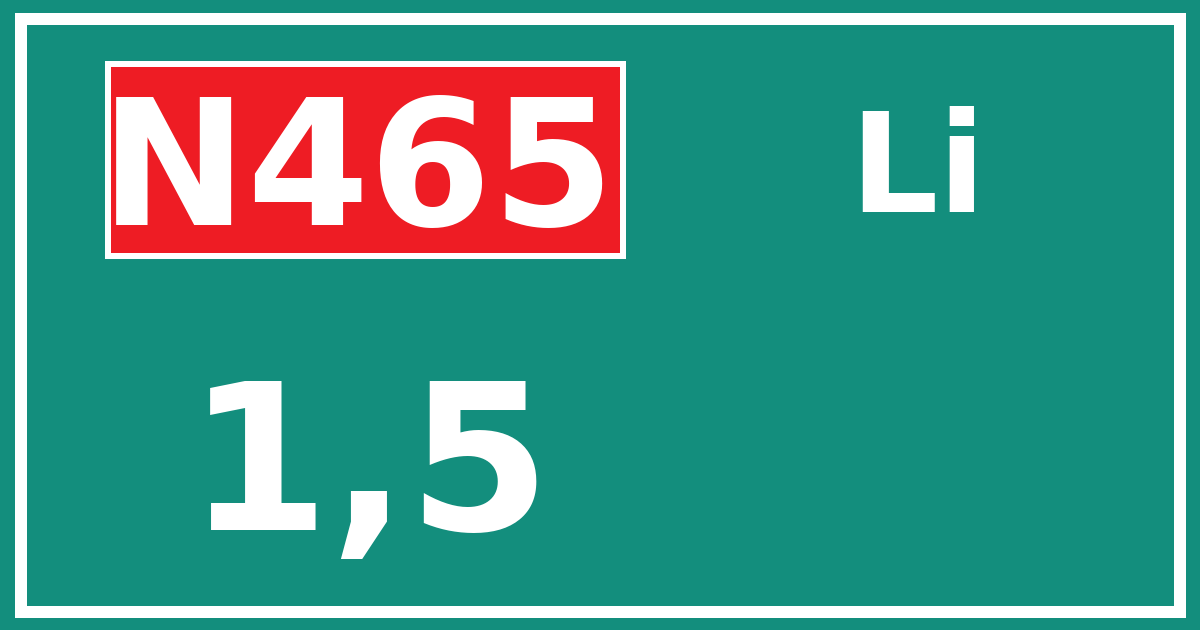 Hectometerbord N465 1,5 zijde Li