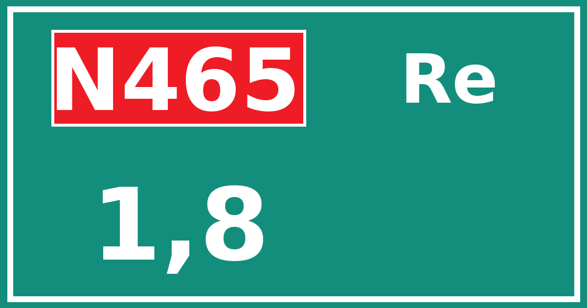 Hectometerbord N465 1,8 zijde Re