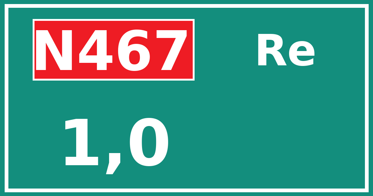 Hectometerbord N467 1,0 zijde Re
