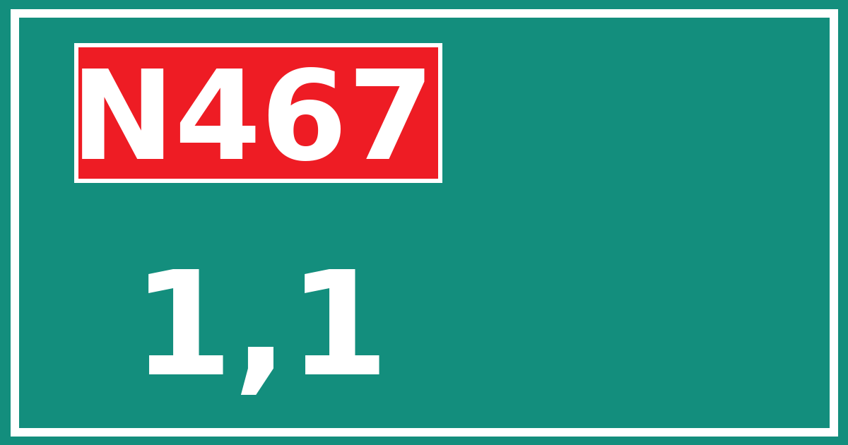 Hectometerbord N467 1,1