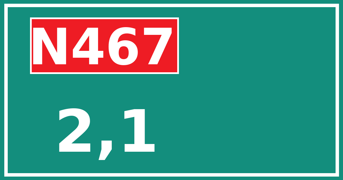 Hectometerbord N467 2,1