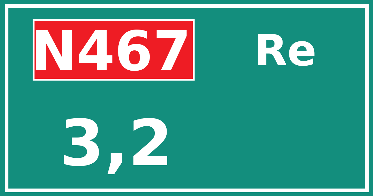 Hectometerbord N467 3,2 zijde Re