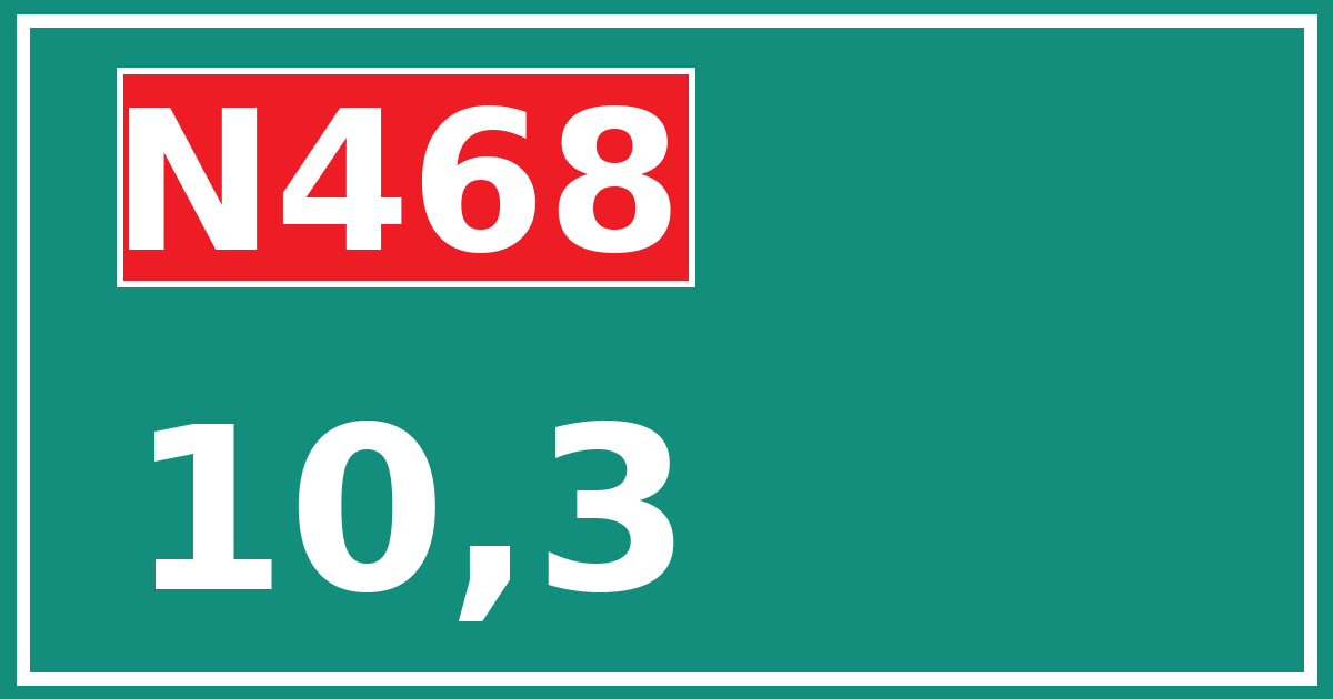 Hectometerbord N468 10,3