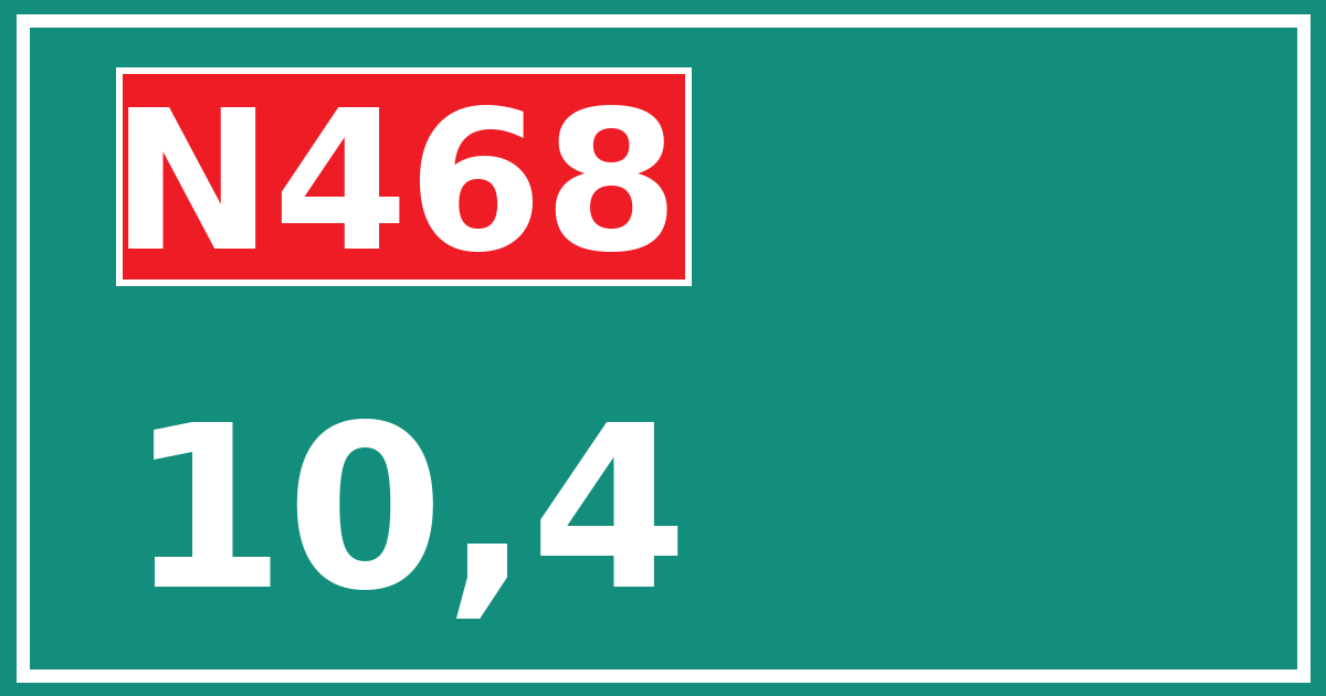 Hectometerbord N468 10,4