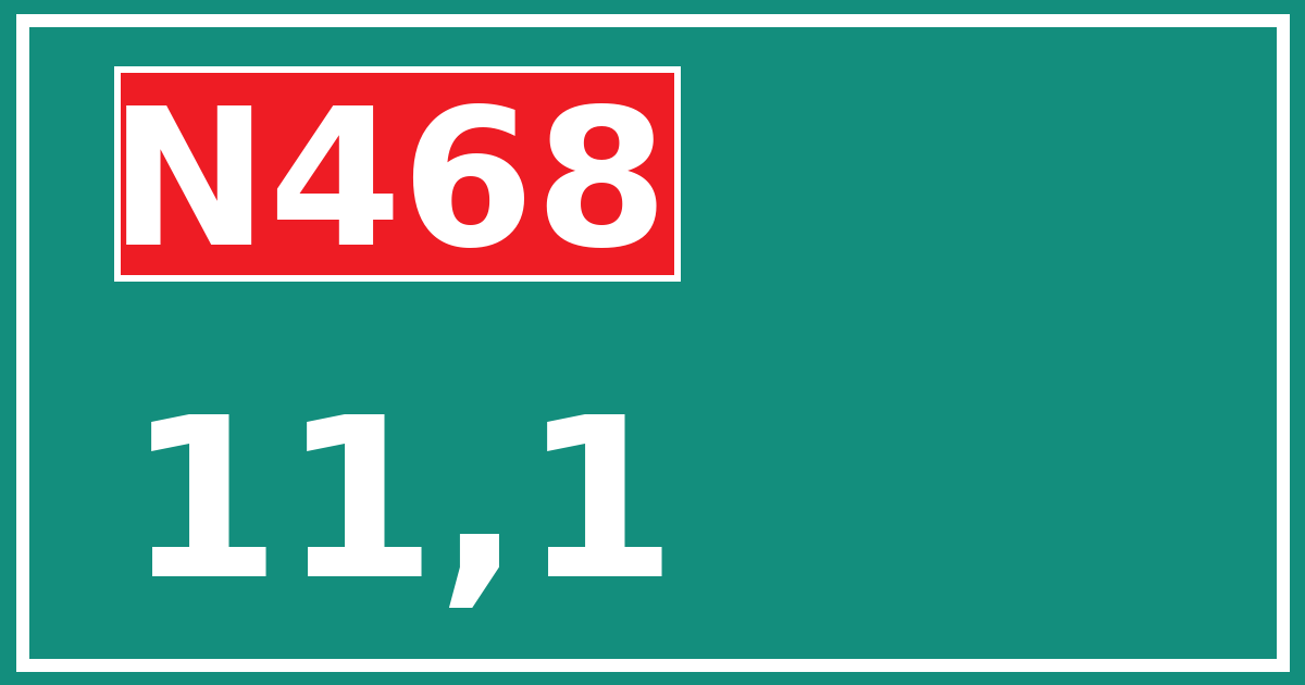 Hectometerbord N468 11,1