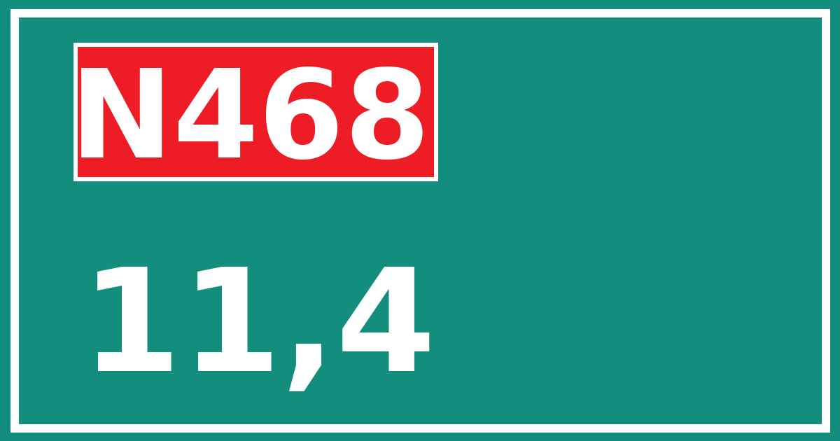 Hectometerbord N468 11,4