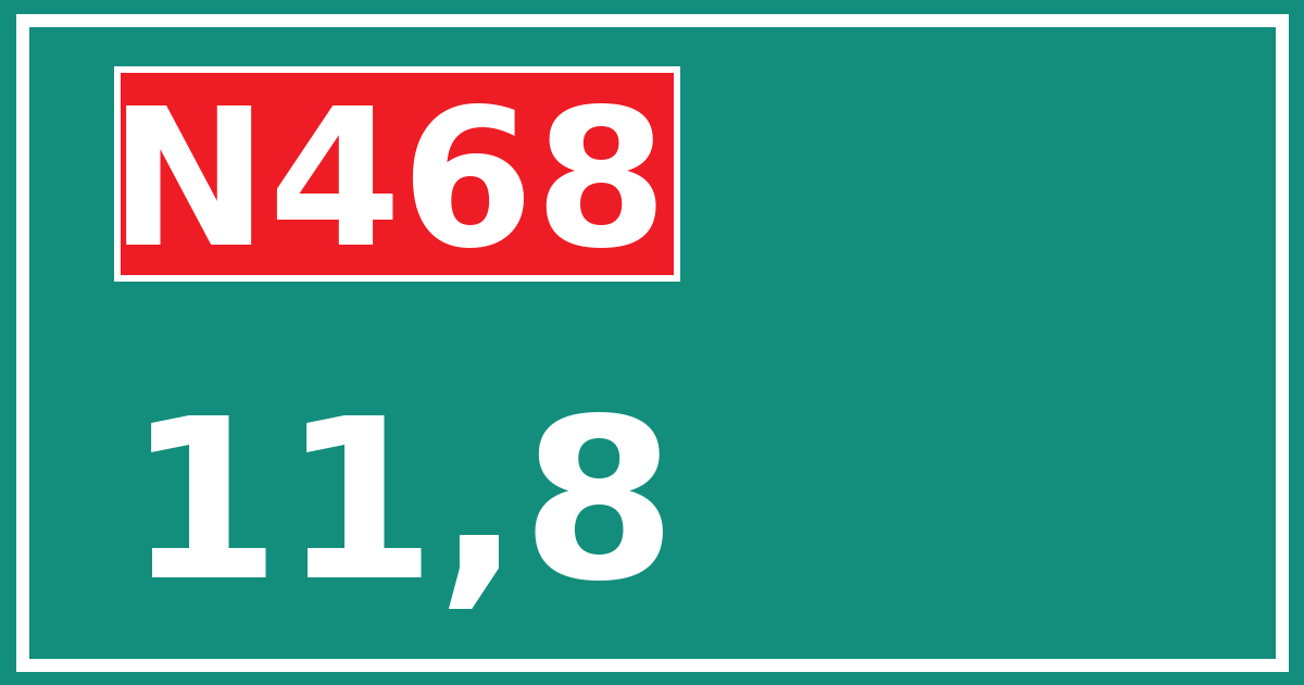 Hectometerbord N468 11,8
