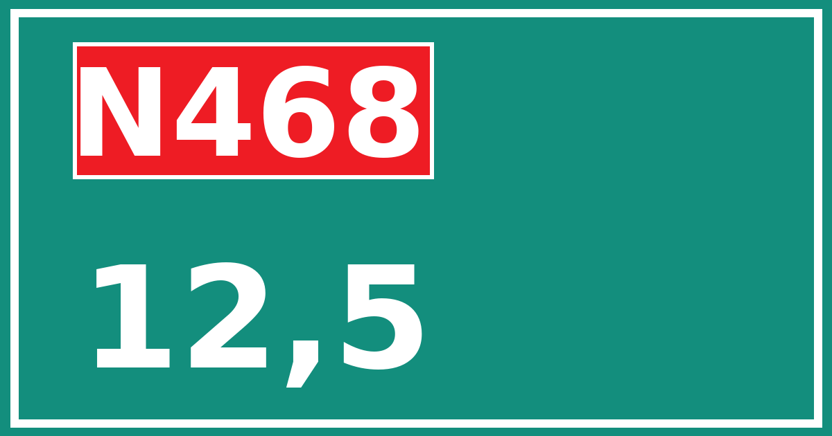 Hectometerbord N468 12,5