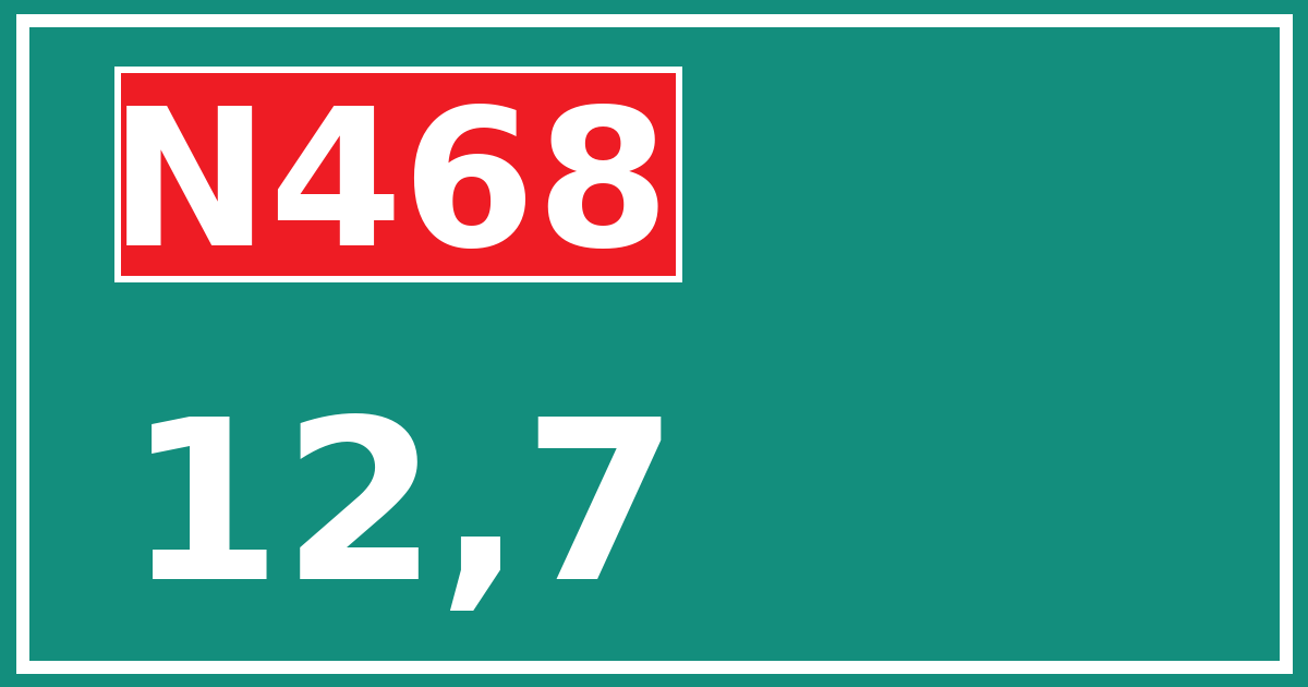 Hectometerbord N468 12,7