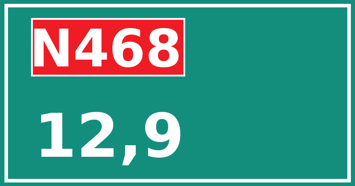 Hectometerbord N468 12,9