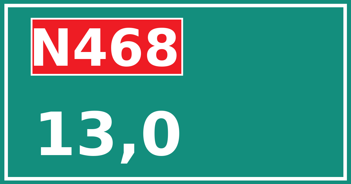 Hectometerbord N468 13,0