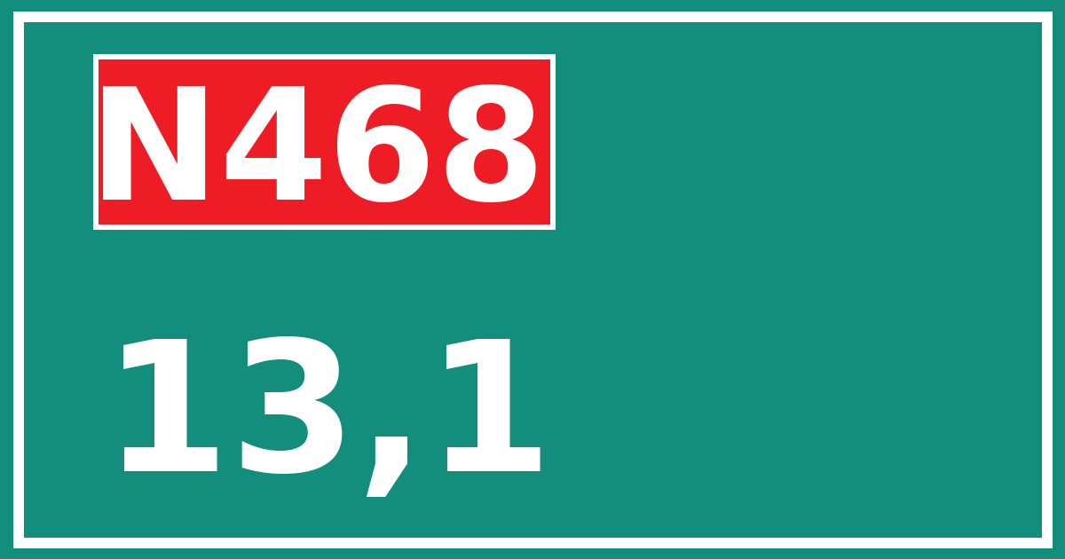 Hectometerbord N468 13,1