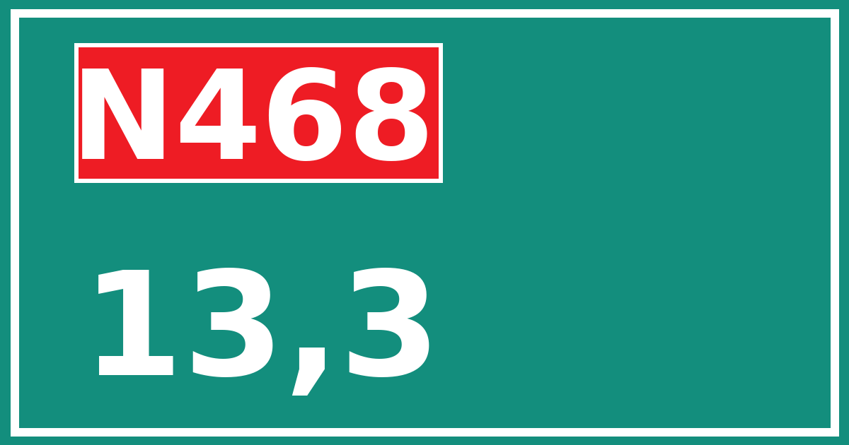 Hectometerbord N468 13,3