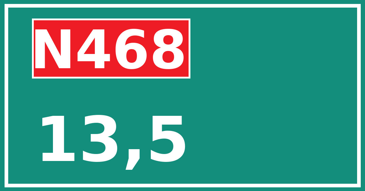 Hectometerbord N468 13,5