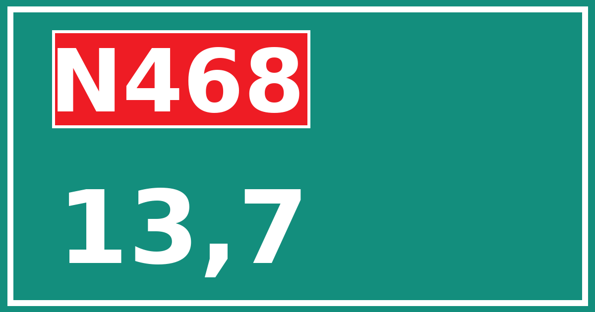 Hectometerbord N468 13,7