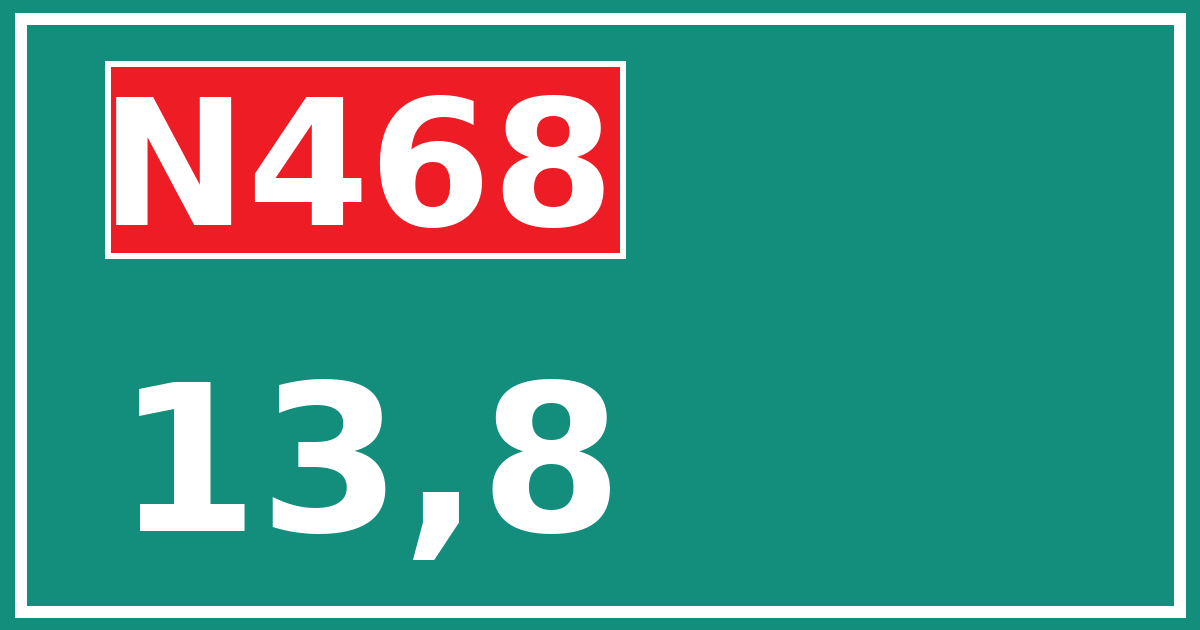 Hectometerbord N468 13,8