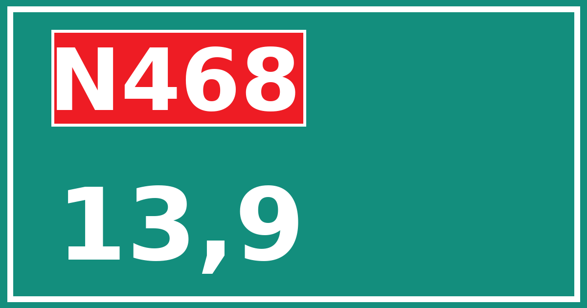 Hectometerbord N468 13,9
