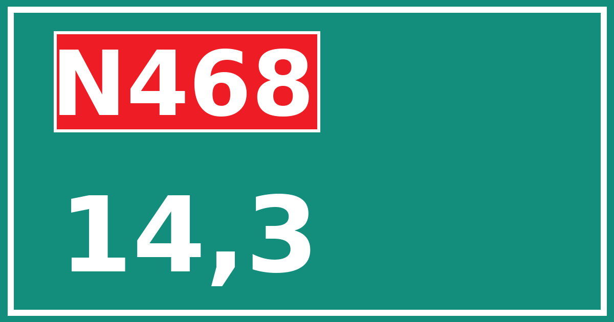 Hectometerbord N468 14,3