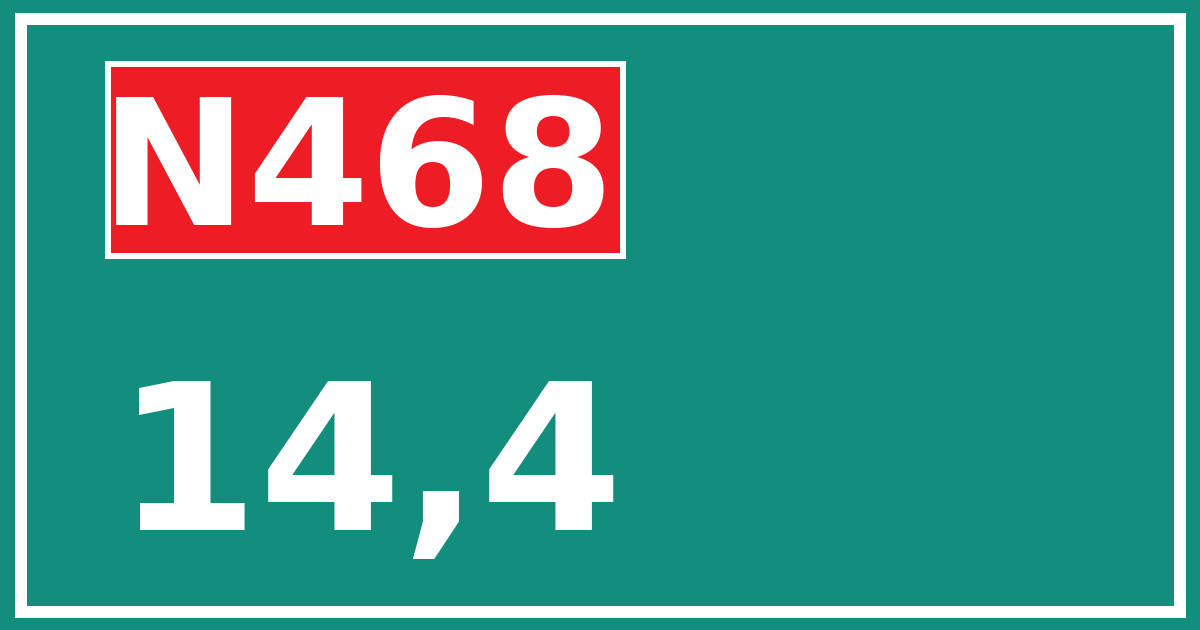 Hectometerbord N468 14,4