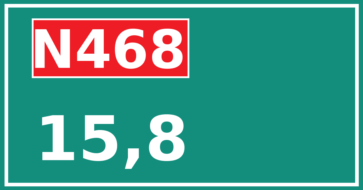 Hectometerbord N468 15,8