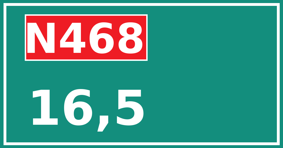 Hectometerbord N468 16,5