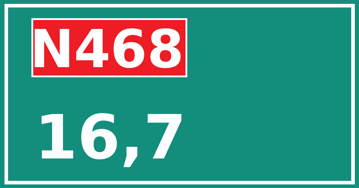 Hectometerbord N468 16,7