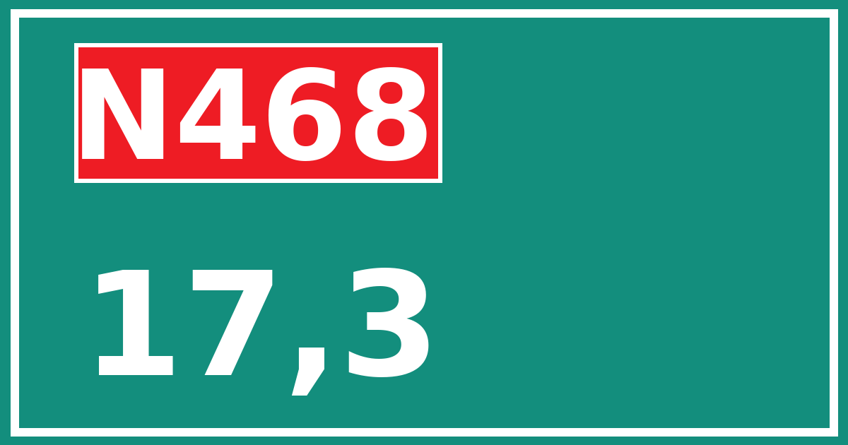 Hectometerbord N468 17,3