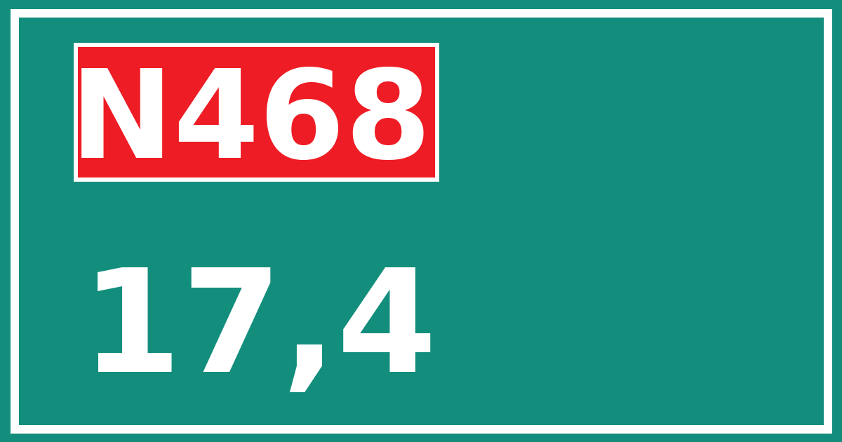 Hectometerbord N468 17,4