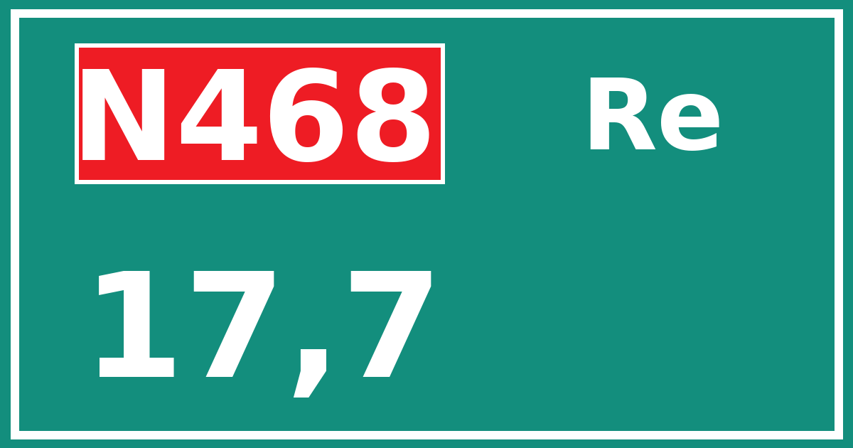 Hectometerbord N468 17,7 zijde Re