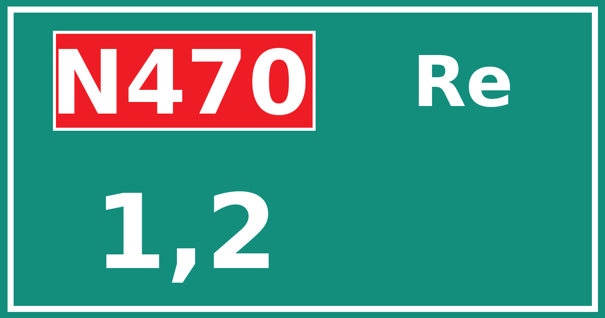 Hectometerbord N470 1,2 zijde Re
