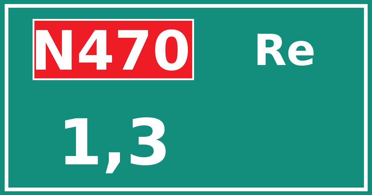 Hectometerbord N470 1,3 zijde Re