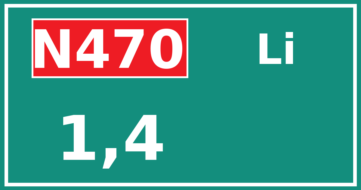 Hectometerbord N470 1,4 zijde Li