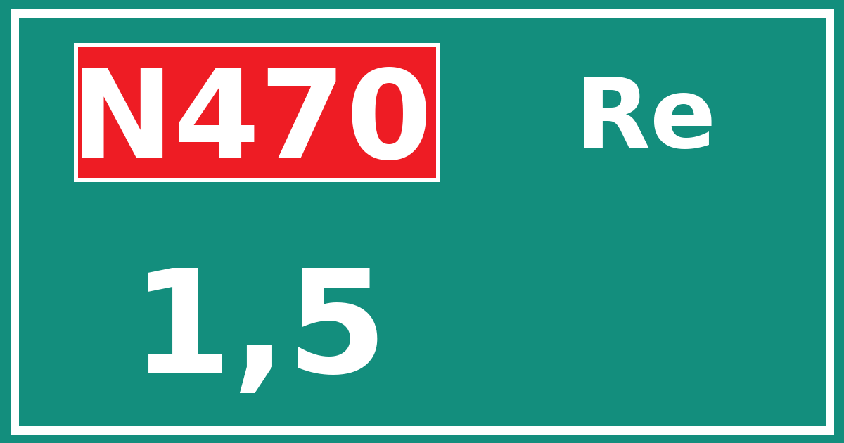 Hectometerbord N470 1,5 zijde Re