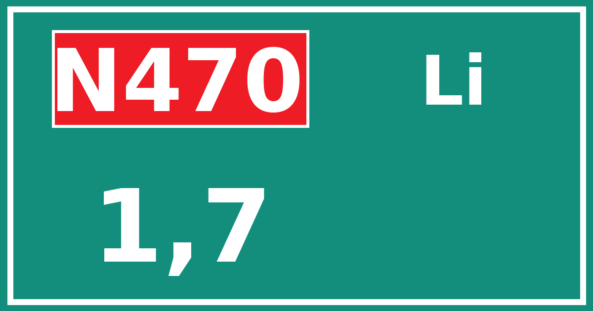 Hectometerbord N470 1,7 zijde Li