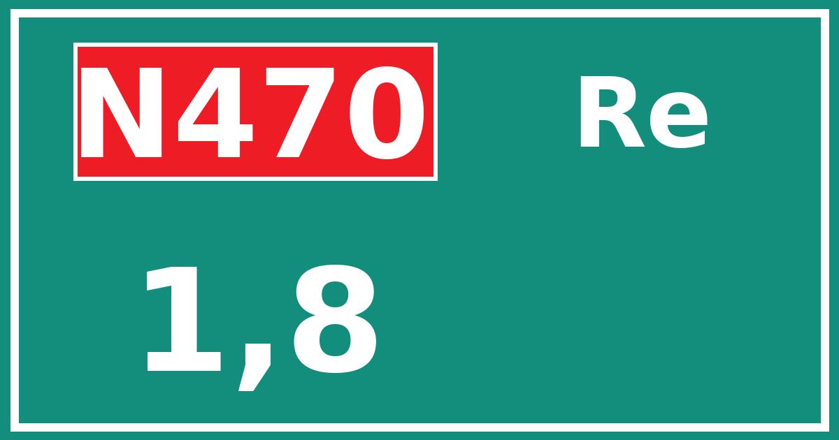 Hectometerbord N470 1,8 zijde Re