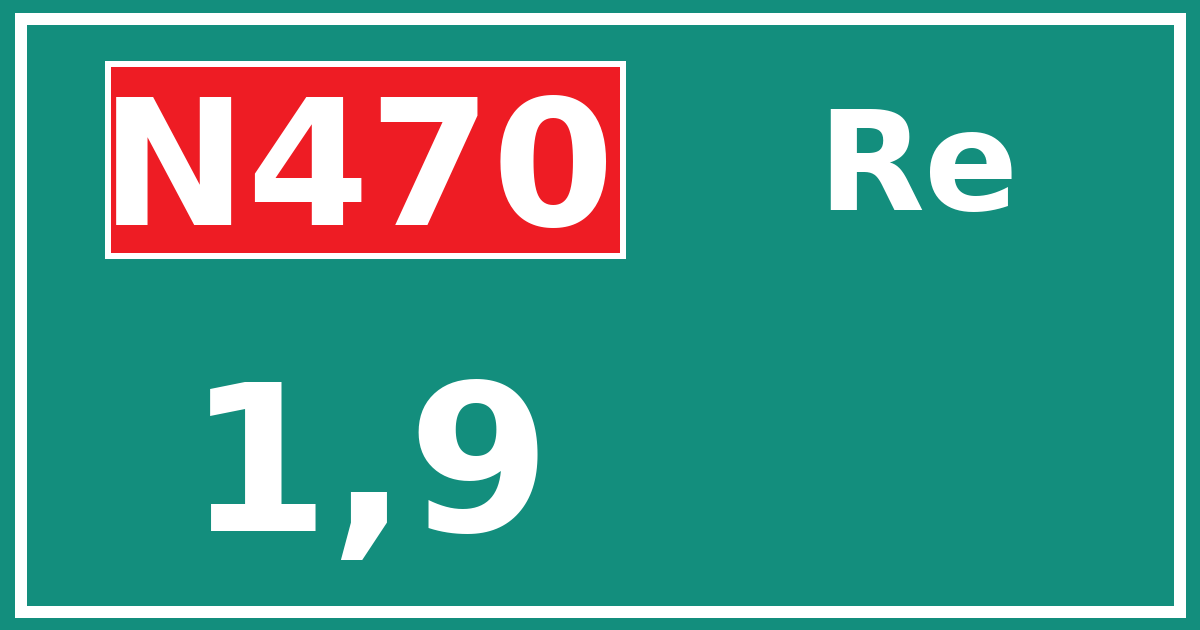 Hectometerbord N470 1,9 zijde Re