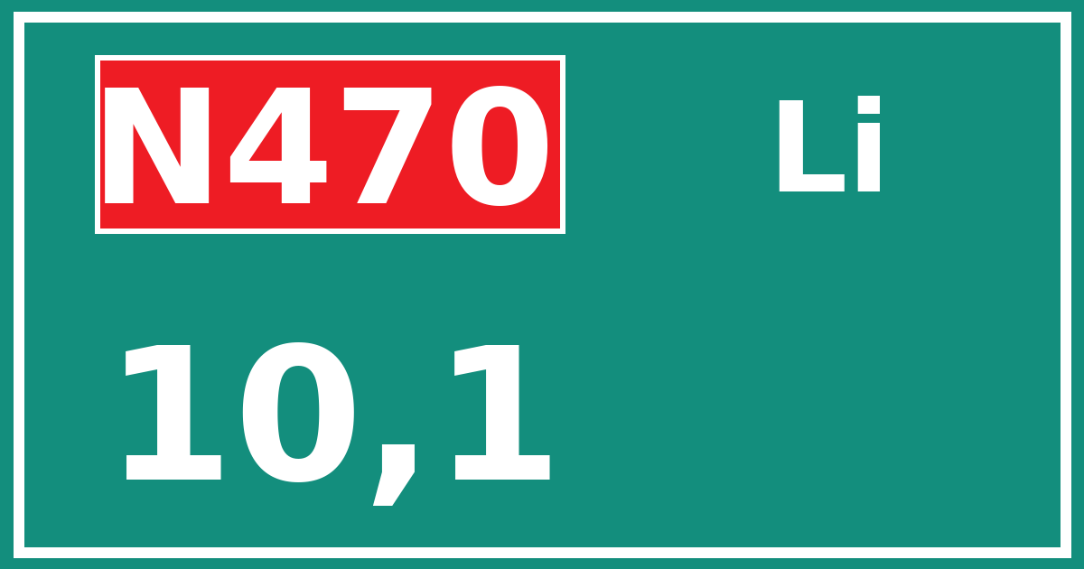 Hectometerbord N470 10,1 zijde Li