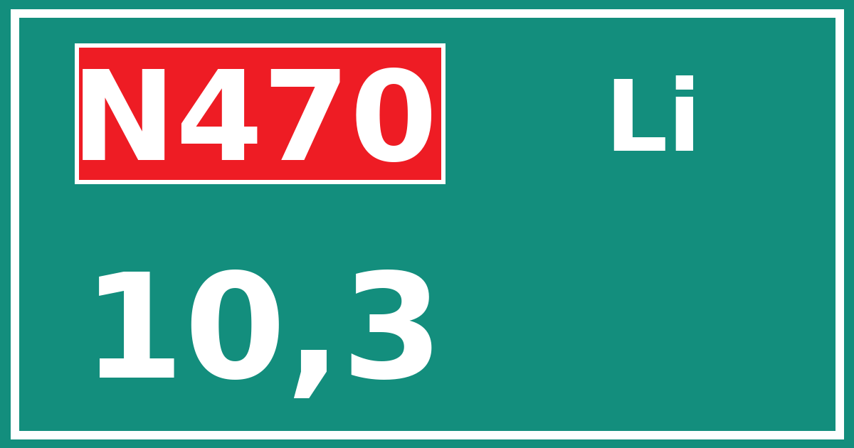 Hectometerbord N470 10,3 zijde Li