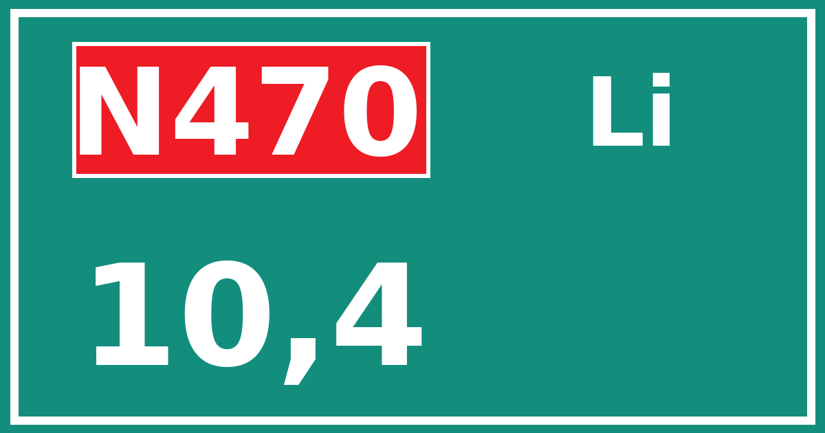 Hectometerbord N470 10,4 zijde Li