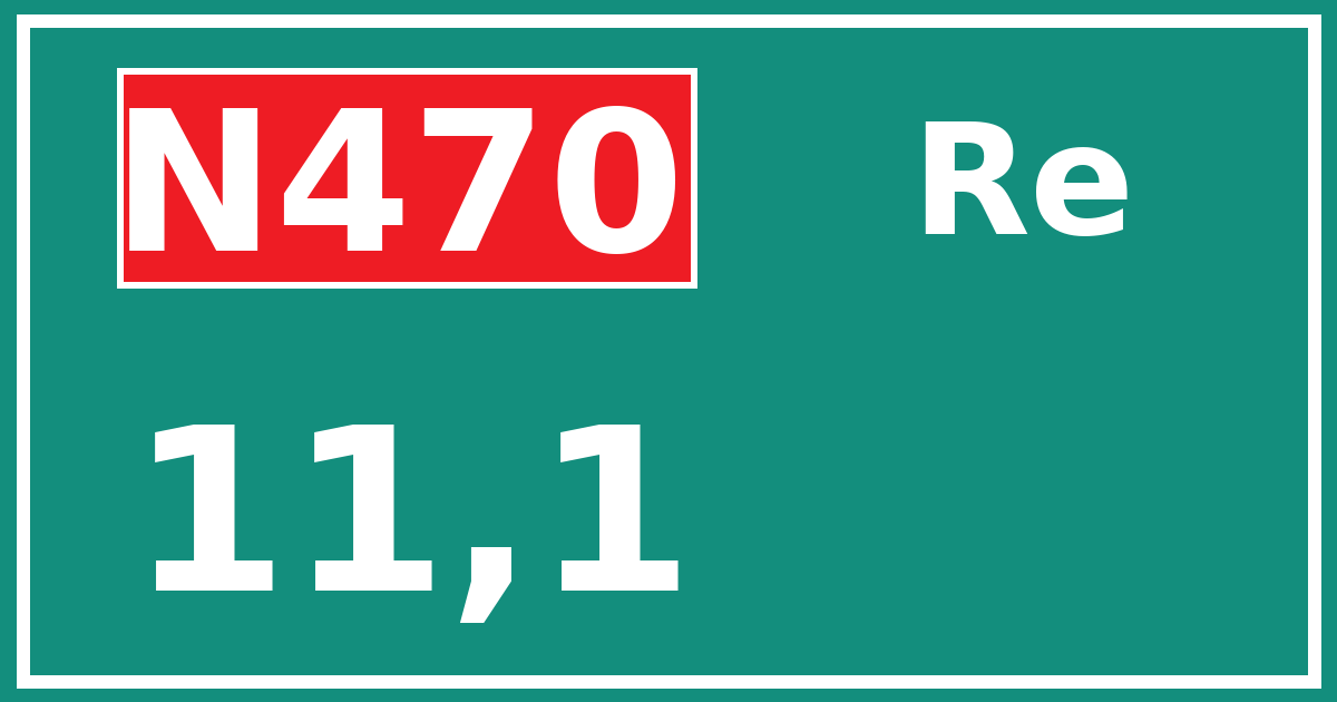 Hectometerbord N470 11,1 zijde Re