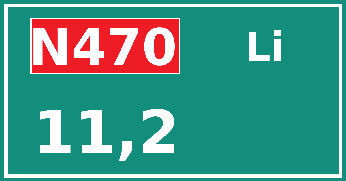 Hectometerbord N470 11,2 zijde Li