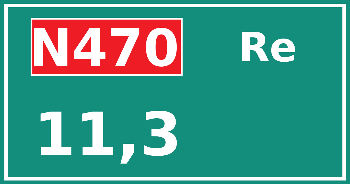 Hectometerbord N470 11,3 zijde Re