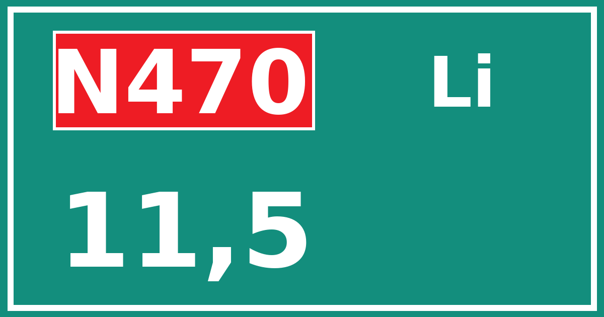 Hectometerbord N470 11,5 zijde Li