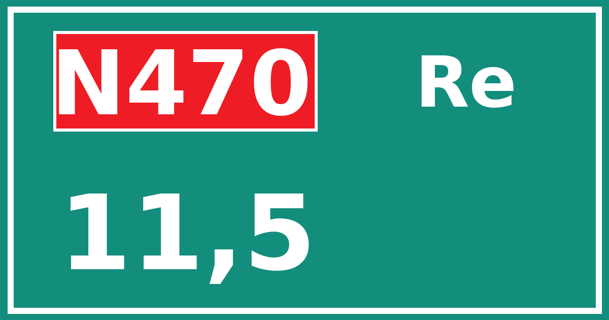 Hectometerbord N470 11,5 zijde Re