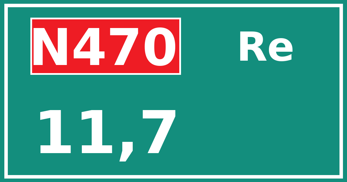 Hectometerbord N470 11,7 zijde Re