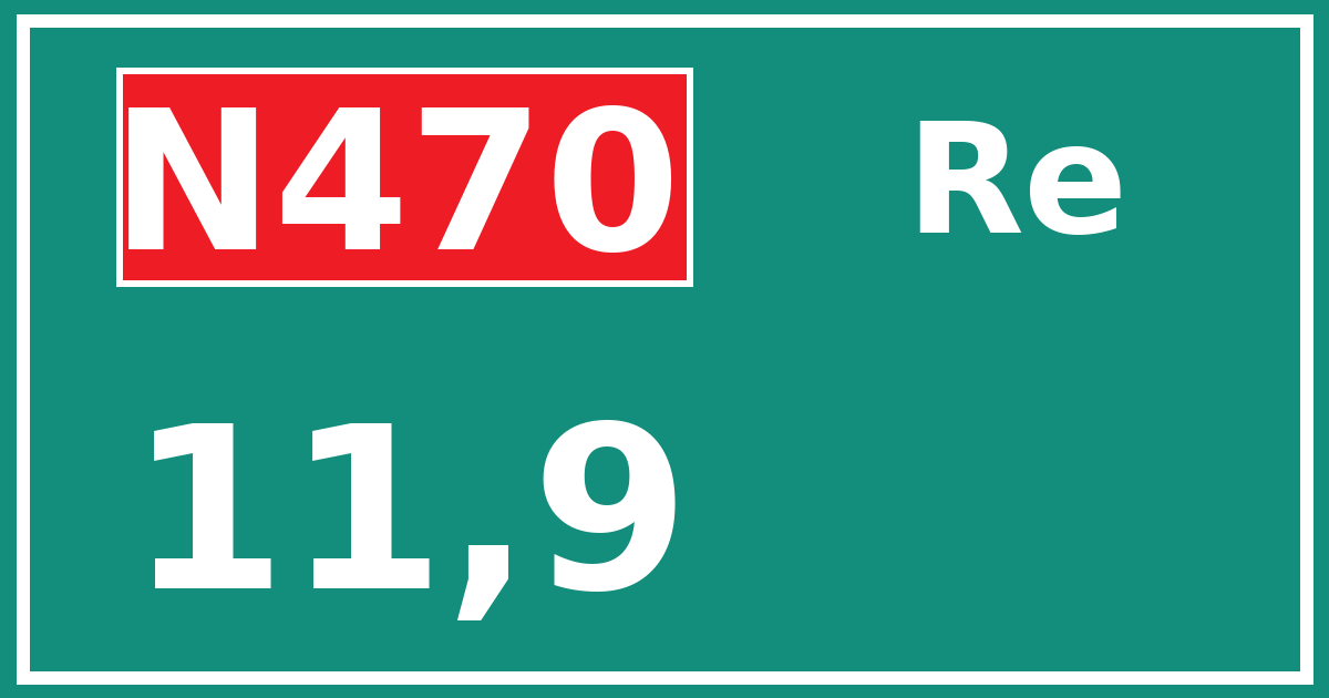 Hectometerbord N470 11,9 zijde Re